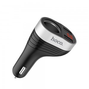 HOCO Z29 autós szivargyújtós töltő 2x USB 3,1A + szivargyújtós aljzat fekete