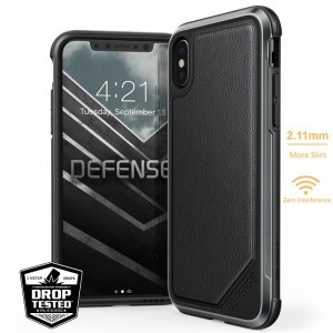 X-DORIA Defense Lux tok iPhone XS/X fekete bőrhatású ütésálló
