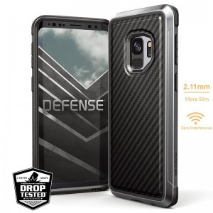 X-DORIA Defense Lux tok Samsung Galaxy S9 fekete szénszál mintás ütésálló