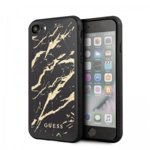 iPhone 7/8/SE 2020 tok fekete Guess Glitter Marble Glass