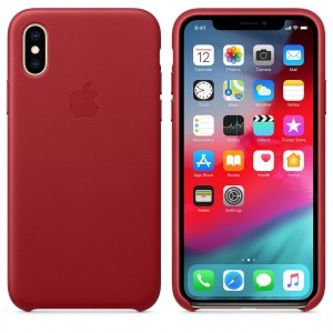 Apple gyári bőr tok Apple iPhone X/XS piros színben (MRWK2ZM/A)