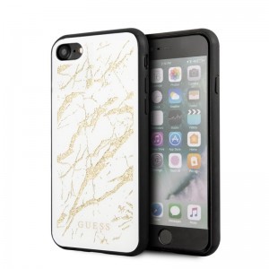 Guess Glitter GUHCI8MGGWH Marble Glass iPhone 7/8/SE 2020 tok fehér