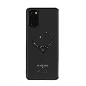 Kingxbar Wish tok Swarovski kristály díszítéssel Samsung S20+ Plus fekete színben