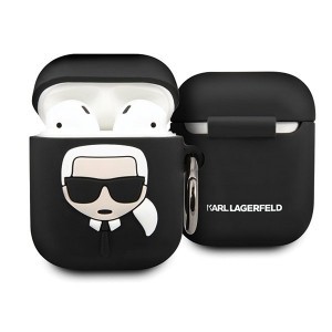Karl Lagerfeld AirPods 1/2 szilikon tok Ikonik KLACCSILKHBK