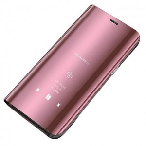 Samsung S10 Lite Clear View mágneses fliptok pink
