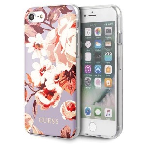 iPhone 7/8/SE 2020 / SE 2022 lila tok Guess GUHCI8PCUTRFL02 Flower N1 virágmintás