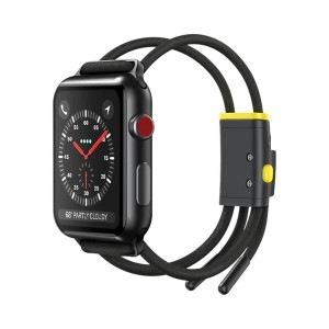 Baseus Lets go Apple Watch 3/4/5/6/7/SE 38/40/41 mm óraszíj méretre állítható szürke/sárga (LBAPWA4-AGY)