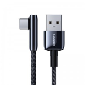 Ugreen elbow USB - USB Type C kábel 5 A QC 3.0 AFC FCP 1m fekete (70432 US313)