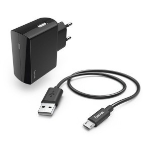 Hama Hálózati töltő 2.4A + MIcro USB kábel 1.5 m fekete