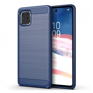 Szénszál mintájú TPU tok Samsung Note 10 Lite kék