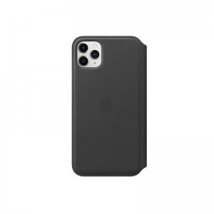 Apple gyári bőr folio fliptok Apple iPhone 11 Pro fekete színben (MX062ZM/A)