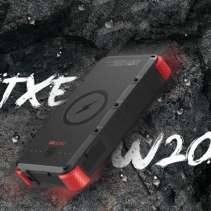 OUTXE W20 kültéri töltő szett 20000 mAh powerbankkal COMBO fekete/piros napelemmel