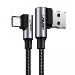 Ugreen USB - USB Type C döntött végű QC3.0 3A 0,5 m kábel szürke (US176 20855)