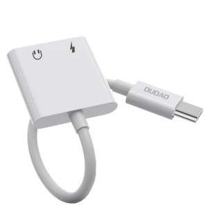 Dudao USB Type C - USB Type C / 3,5 mm mini jack audio és töltés adapter fehér (L13T)