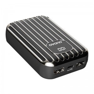 Dudao Powerbank 10000 mAh 2x USB / USB Type C / micro USB 2A LED kijelzővel fekete (K11Pro-B)