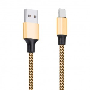 USB - USB Type C nylon harisnyázott kábel 1m arany
