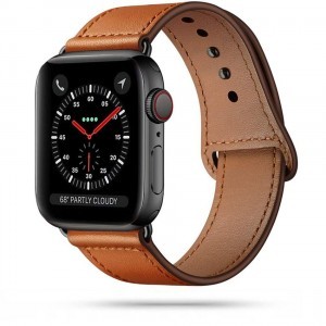 Apple Watch 4/5/6/7/8/SE/Ultra (42/44/45/49mm) Tech-Protect Bőr Óraszíj Barna