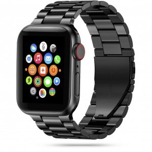 Apple Watch 4/5/6/7/8/SE/Ultra (42/44/45/49mm) Tech-Protect Stainless Óraszíj Fekete