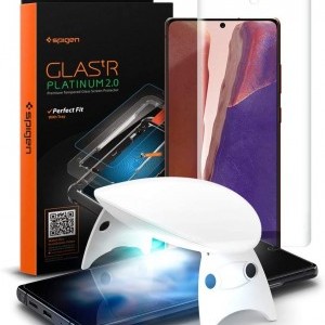 Samsung Note 20 Spigen kijelzővédő üvegfólia UV lámpával Glass.Tr Platinum
