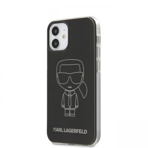 iPhone 12 mini Karl Lagerfeld KLHCP12SPCUMIKBK Metallic Iconic TPU/PC tok fekete