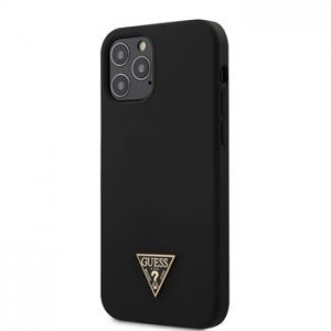 iPhone 12 Pro Max Guess GUHCP12LLSTMBK Metal Triangle szilikon tok fekete