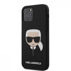 iPhone 12 Pro Max Karl Lagerfeld Head Silicone KLHCP12LSLKHBK tok fekete