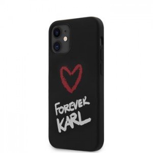 iPhone 12 mini Karl Lagerfeld Forever Silicone KLHCP12SSILKRBK tok fekete
