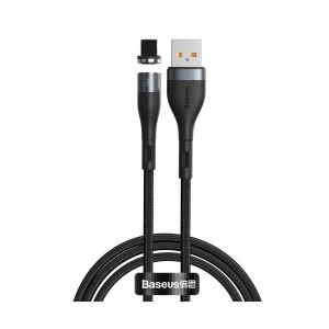 Baseus Zinc mágneses USB - Lightning adatkábel 2.4A 1m fekete/szürke (CALXC-KG1)