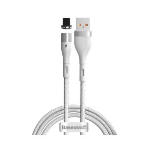 Baseus Zinc mágneses USB - Lightning kábel 2.4A 1m fehér (CALXC-K02)