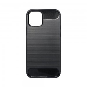 iPhone 12/ 12 Pro Forcell szénszál mintájú TPU tok fekete