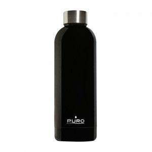 Puro Hot-Cold Thermal rozsdamentes acél vizesüveg, kulacs 500ml (Shiny Black)