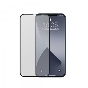Baseus 2x 0,25 mm Frosted kijelzővédő üvegfólia iPhone 12/ 12 Pro fekete (SGAPIPH61P-KM01)