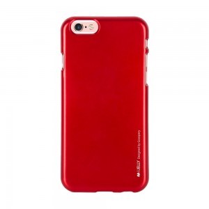 iPhone 12/ 12 Pro Mercury i-Jelly metál színű TPU tok piros