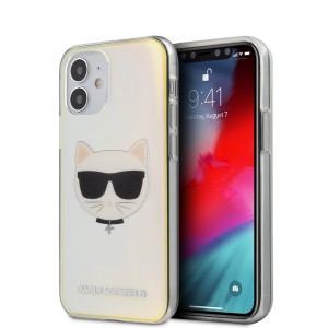 iPhone 12 mini Karl Lagerfeld KLHCP12SCIR PC/TPU Choupette Head tok irizáló