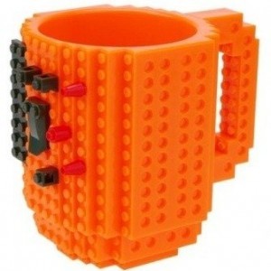 LEGO mintájú 350 ml bögre építőelemmel narancssárga színben