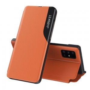 Eco Leather View Case intelligens fliptok Samsung A51 narancssárga