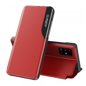 Eco Leather View Case intelligens fliptok Samsung A71 piros