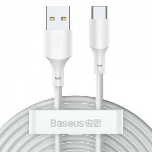 Baseus Wisdom 2x USB - USB Type-C kábel gyorstöltéssel QC 5A 1,5m fehér (TZCATZJ-02)