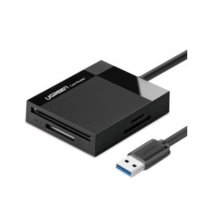 Ugreen CR125  USB 3.0 SD / micro SD / CF / MS kártyaolvasó 0.5m kábellel fekete