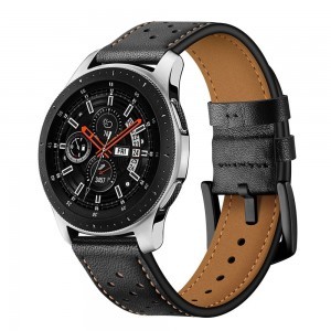 Samsung Galaxy Watch 46mm Tech-Protect Bőr Óraszíj Fekete