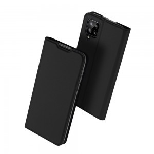 Samsung Galaxy A12 fekete fliptok tok DUX DUCIS SKINPRO Prémium