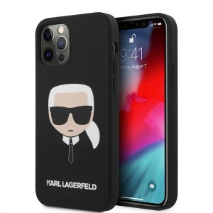 iPhone 12/ 12 Pro Karl Lagerfeld Head Silicone KLHCP12MSLKHBK tok fekete
