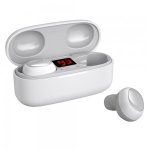 WK Design TWS Bluetooth vezeték nélküli fülhallgató töltő tokkal fehér (V5 white)