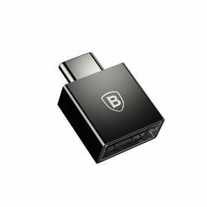 Baseus Adapter USB Type C csatlakozó - USB-A aljzat 2,4A fekete (CATJQ-B01)