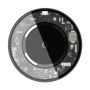 Baseus Simple Magnetic vezeték nélküli Qi töltő 15W iPhone 12 modellhez átlátszó (WXJK-E02)
