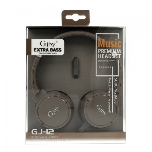 GJBY GJ-12 Extra Bass vezetékes 3.5mm audio jack fejhallgató fekete