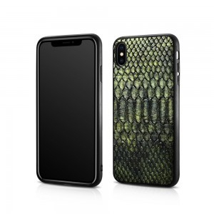 iCarer Kígyó bőr mintás tok iPhone XR zöld