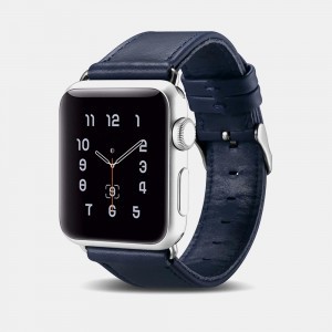 Apple Watch 42/44/45 mm iCarer Valódi bőr óraszíj kék