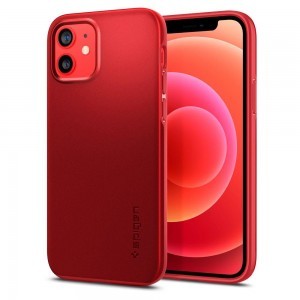 iPhone 12/ 12 Pro Spigen Thin Fit ultravékony tok piros (ACS02252)
