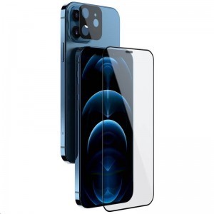 Nillkin 2in1 HD kijelzővédő üvegfólia szett iPhone 12 Pro MAX fekete